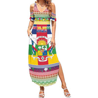 Central African Republic Christmas Summer Maxi Dress Joyeux Noel - Wonder Print Shop