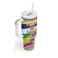 Central African Republic Christmas Tumbler With Handle Joyeux Noel - Wonder Print Shop
