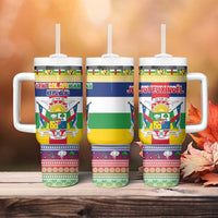 Central African Republic Christmas Tumbler With Handle Joyeux Noel - Wonder Print Shop