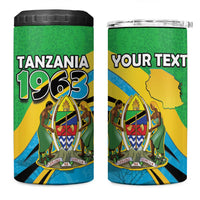 Personalized Tanzania 1963 4 in 1 Can Cooler Tumbler Happy Independence Day - Wonder Print Shop