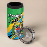 Personalized Tanzania 1963 4 in 1 Can Cooler Tumbler Happy Independence Day - Wonder Print Shop