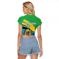 Personalized Tanzania 1963 Raglan Cropped T Shirt Happy Independence Day - Wonder Print Shop