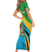 Personalized Tanzania 1963 Short Sleeve Bodycon Dress Happy Independence Day - Wonder Print Shop