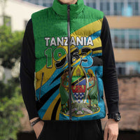 Personalized Tanzania 1963 Sleeveless Puffer Jacket Happy Independence Day - Wonder Print Shop