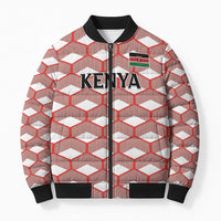 Personalized Kenya Athletics White Jersey Bomber Puffer Jacket - Wonder Print Shop