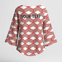 Personalized Kenya Athletics White Jersey Kimono Sleeve Blouse - Wonder Print Shop