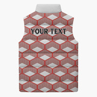 Personalized Kenya Athletics White Jersey Sleeveless Puffer Jacket - Wonder Print Shop