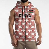 Personalized Kenya Athletics White Jersey Sleeveless Zip Hoodie - Wonder Print Shop