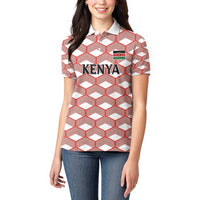 Personalized Kenya Athletics White Jersey Women Polo Shirt - Wonder Print Shop