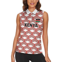 Personalized Kenya Athletics White Jersey Women Sleeveless Polo Shirt - Wonder Print Shop