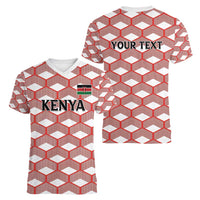 Personalized Kenya Athletics White Jersey Women V-Neck T-Shirt - Wonder Print Shop