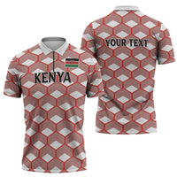 Personalized Kenya Athletics White Jersey Zipper Polo Shirt - Wonder Print Shop