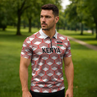 Personalized Kenya Athletics White Jersey Zipper Polo Shirt - Wonder Print Shop