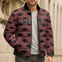Personalized Kenya Athletics Black Jersey Bomber Puffer Jacket - Wonder Print Shop