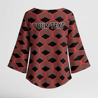 Personalized Kenya Athletics Black Jersey Kimono Sleeve Blouse - Wonder Print Shop