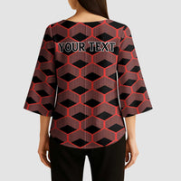 Personalized Kenya Athletics Black Jersey Kimono Sleeve Blouse - Wonder Print Shop