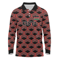 Personalized Kenya Athletics Black Jersey Long Sleeve Polo Shirt - Wonder Print Shop