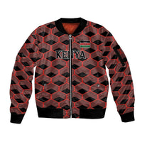 Personalized Kenya Athletics Black Jersey Sleeve Zip Bomber Jacket - Wonder Print Shop