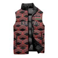 Personalized Kenya Athletics Black Jersey Sleeveless Puffer Jacket - Wonder Print Shop