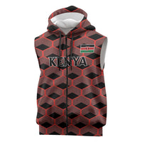 Personalized Kenya Athletics Black Jersey Sleeveless Zip Hoodie - Wonder Print Shop