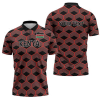 Personalized Kenya Athletics Black Jersey Zipper Polo Shirt - Wonder Print Shop