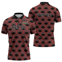 Personalized Kenya Athletics Black Jersey Zipper Polo Shirt - Wonder Print Shop
