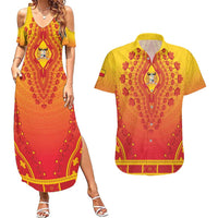 Personalized Benin African Dashiki Couples Matching Summer Maxi Dress and Hawaiian Shirt - Wonder Print Shop