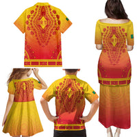 Personalized Benin African Dashiki Family Matching Puletasi and Hawaiian Shirt - Wonder Print Shop