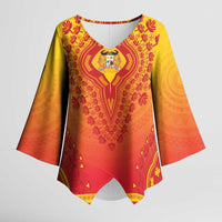 Personalized Benin African Dashiki Kimono Sleeve Blouse - Wonder Print Shop