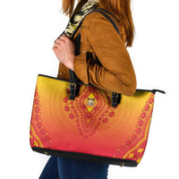 Benin African Dashiki Leather Tote Bag - Wonder Print Shop