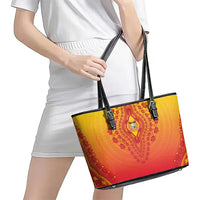 Benin African Dashiki Leather Tote Bag - Wonder Print Shop