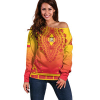 Personalized Benin African Dashiki Off Shoulder Sweater - Wonder Print Shop