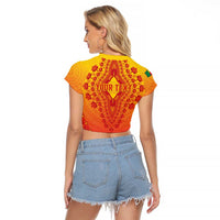 Personalized Benin African Dashiki Raglan Cropped T Shirt - Wonder Print Shop