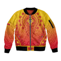 Personalized Benin African Dashiki Sleeve Zip Bomber Jacket - Wonder Print Shop