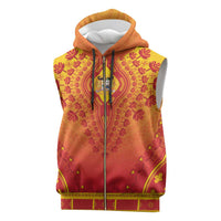 Personalized Benin African Dashiki Sleeveless Zip Hoodie - Wonder Print Shop
