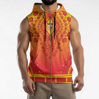 Personalized Benin African Dashiki Sleeveless Zip Hoodie - Wonder Print Shop