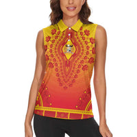 Personalized Benin African Dashiki Women Sleeveless Polo Shirt - Wonder Print Shop