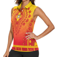 Personalized Benin African Dashiki Women Sleeveless Polo Shirt - Wonder Print Shop