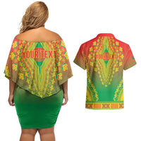 Personalized Burkina Faso African Dashiki Couples Matching Off Shoulder Short Dress and Hawaiian Shirt - Wonder Print Shop
