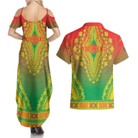 Personalized Burkina Faso African Dashiki Couples Matching Summer Maxi Dress and Hawaiian Shirt - Wonder Print Shop