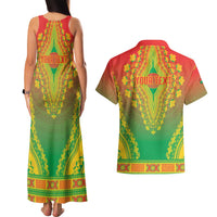 Personalized Burkina Faso African Dashiki Couples Matching Tank Maxi Dress and Hawaiian Shirt - Wonder Print Shop