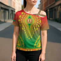 Personalized Burkina Faso African Dashiki Cross Shoulder Shirt - Wonder Print Shop