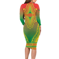 Personalized Burkina Faso African Dashiki Family Matching Long Sleeve Bodycon Dress and Hawaiian Shirt - Wonder Print Shop