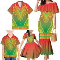 Personalized Burkina Faso African Dashiki Family Matching Mermaid Dress and Hawaiian Shirt - Wonder Print Shop