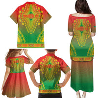 Personalized Burkina Faso African Dashiki Family Matching Puletasi and Hawaiian Shirt - Wonder Print Shop