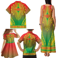 Personalized Burkina Faso African Dashiki Family Matching Tank Maxi Dress and Hawaiian Shirt - Wonder Print Shop