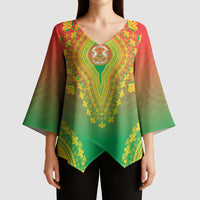 Personalized Burkina Faso African Dashiki Kimono Sleeve Blouse - Wonder Print Shop