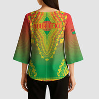 Personalized Burkina Faso African Dashiki Kimono Sleeve Blouse - Wonder Print Shop