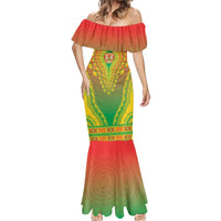 Personalized Burkina Faso African Dashiki Mermaid Dress - Wonder Print Shop