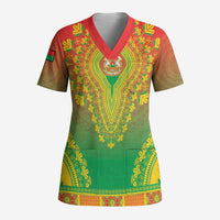Personalized Burkina Faso African Dashiki Scrub Top - Wonder Print Shop